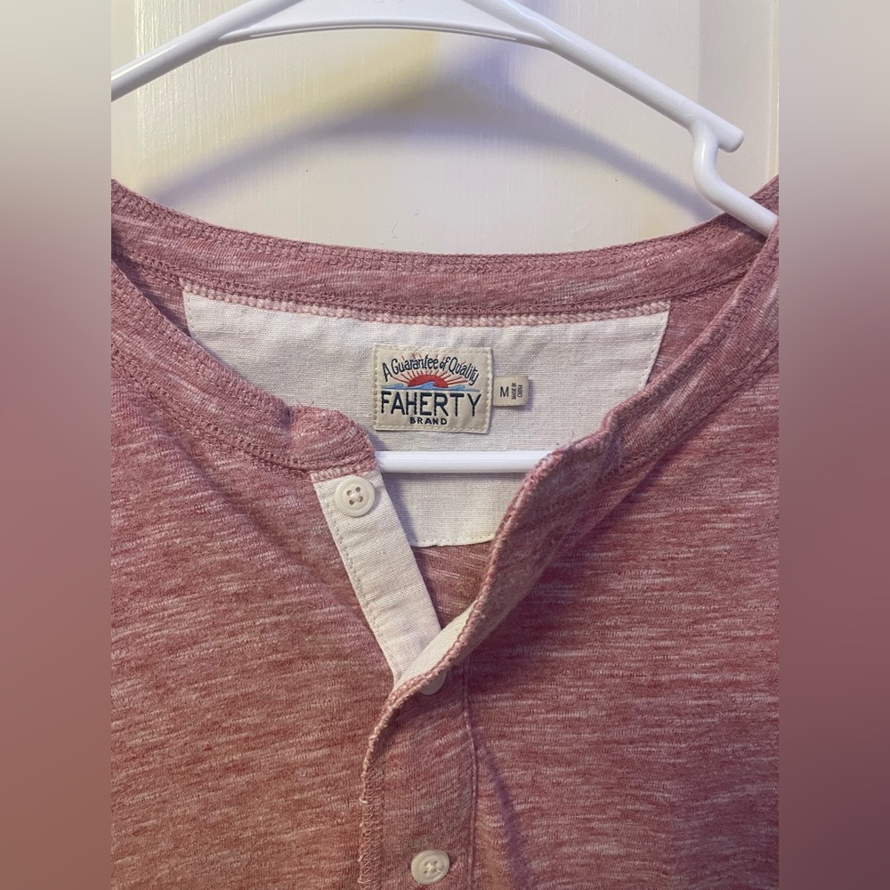 Faherty Henley Shirt Medium - image 2